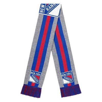 NHL New York Rangers Big Logo Scarf - Gray: Acrylic Midweight Wrap with Team Logo