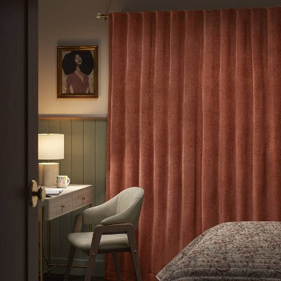 50"x84" Blackout Chenille Curtain Panel Brown - Threshold: Woven Polyester, Rod Pocket, OEKO-TEX Certified