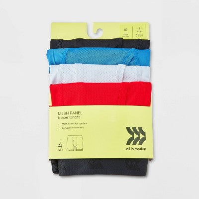 Boys' 4pk Mesh Boxer Briefs - All In Motion Red L