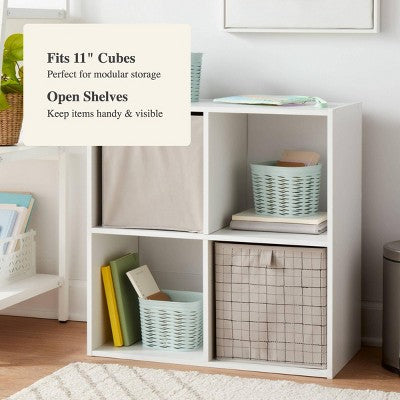 11" 4 Cube Book Shelf White - Brightroom (LOCAL PICKUP ONLY)