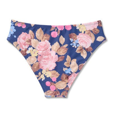 Women's Hipster Full Coverage Bikini Bottom Floral L