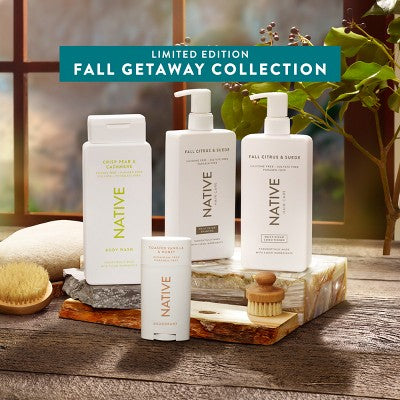 Native Limited Edition Fall Getaway Deodorant - Fall Citrus & Suede- 2.65oz