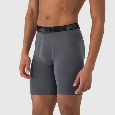 Hanes Moves Premium Men's X-Temp Long Leg Boxer Briefs 2pk S