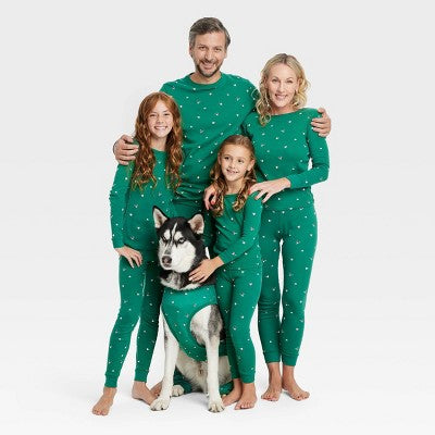 Polar Bear Print Jersey Holiday Matching Family Dog and Cat Pajamas - Wondershop Green XS