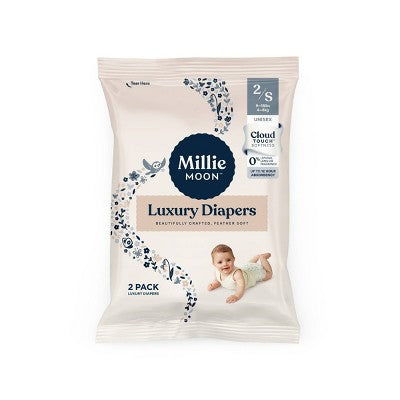 Millie Moon Disposable Diapers Sample Pack - Size 2 - 2ct