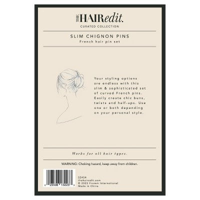 The Hair Edit Slim Chignon French Hair Pins - 2ct