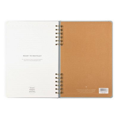 Altitude 160pg Ruled Journal 7.25"x10.5" Split Twin WireSeafoam Blue