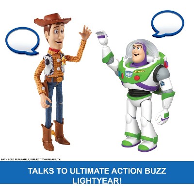 Disney and Pixar Toy Story 5 Ultimate Action Woody Figure, Simple & Animated Mode, 16" Posable
