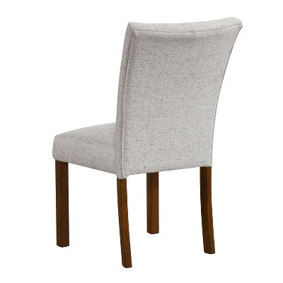 HomePop Set of 2 Tufted Back Parsons Dining Chairs Neutral: Upholstered, Plywood Frame, 300 lbs Capacity (LOCAL PICKUP ONLY)