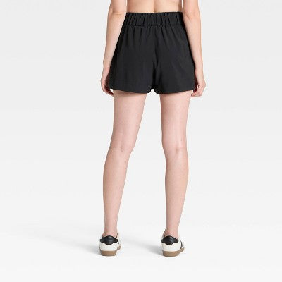 Women's Active Light High-Rise Wide Leg Shorts 3.5" Black S