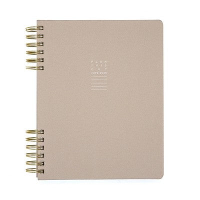 Altitude 8"x10" Weekly/Monthly Planner Warm Gray 15 Month Bamboo Paper Recycled Stickers and Pocket Folder