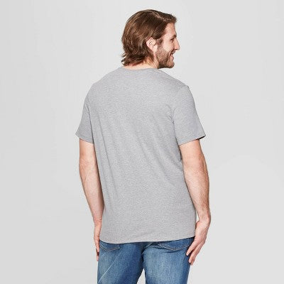 Men's Big & Tall Every Wear Short Sleeve V-Neck T-Shirt Gray XXLT
