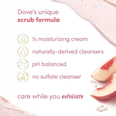 Dove Beauty Exfoliating Body Scrub - White Peach & Crushed Rice - 15oz