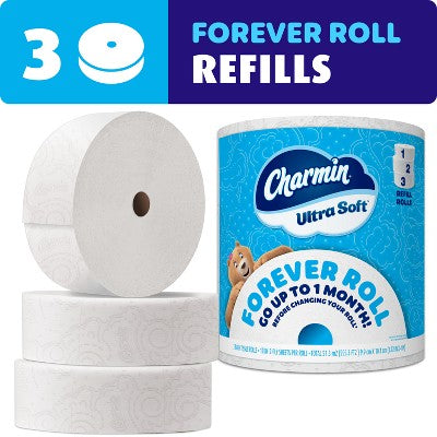 Charmin Ultra Soft Bath Tissue Septic-Safe Toilet Paper Forever Roll Refill - 1700 Sheet