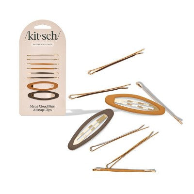 Kitsch-Mass Cloud Bobby Pins with Snap Clips Set - Sedona - 8ct