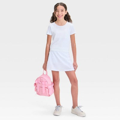 Girls' Active Light Woven Skort - All In Motion White L: Moisture Wicking, Quick Dry, 4-Way Stretch