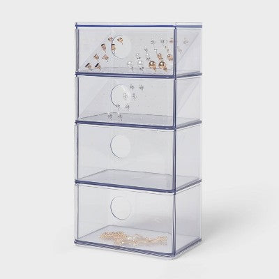 Acrylic Accessory Organizer with Drawer - Brightroom: Jewelry Storage, Clear Acrylic Drawers, 7-Piece Set