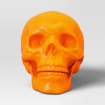 6" Orange Skull Halloween Skull Decorative Prop - Hyde & EEK! Boutique