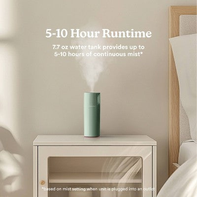 Homedics Portable Ultrasonic Humidifier with Night-Light and Aromatherapy Sage