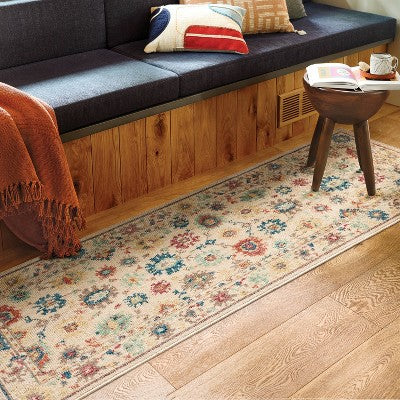28"x84" Floral Persian Runner Rug Ivory - Threshold (LOCAL PICKUP ONLY)