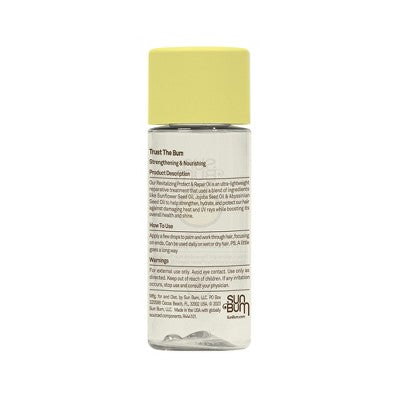 Sun Bum Revitalizing Protect & Repair Oil Serum Heat Protector - 1.7 fl oz: Damage Repair, All Hair Types, Scented
