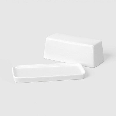 Stella 2pc Stoneware Ceramic Butter Dishes White - Threshold
