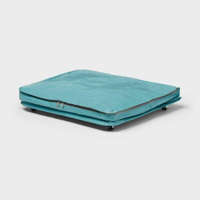 Storage Bag with Wheels Pewter Aqua - Brightroom