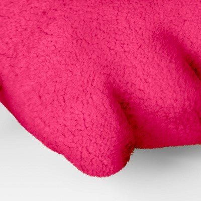 Ghost Shaped Faux Shearling Halloween Throw Pillow Pink - Hyde & EEK! Boutique: Indoor Novelty Cushion, Polyester Fill