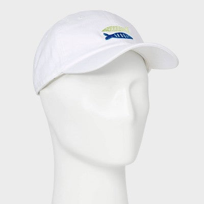 Men's Fish Baseball Hat - Goodfellow & Co Off-White: Adjustable Cotton Twill, Solid Pattern