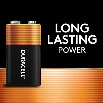 Duracell Coppertop 9V Batteries - 4pk Alkaline Battery: Household Single-Use, 9.000V