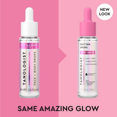 Tanologist Sunless Tanning Drops - Light - 1.01 fl oz: Face, Whole Body Application, Self Tanner, Liquid Formula