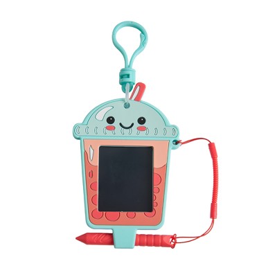 Boogie Board Scribble Pals Mini Boba 2.25" LCD Writing Tablet Keychain for Kids, Reusable Mess-Free Doodle Toy, Travel Drawing Pad, Ages 3+