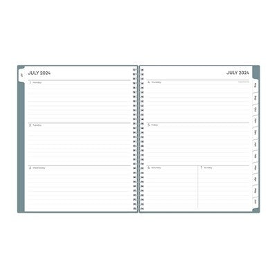 Blue Sky 2024-25 Weekly/Monthly Planner 11"x8.5" Wirebound Seaglass: Agenda, Adult Stationery, July-June Calendar