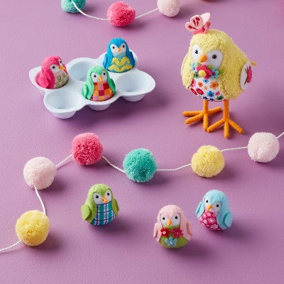Featherly Friends 7pc Fabric Easter Egg Carton - Spritz