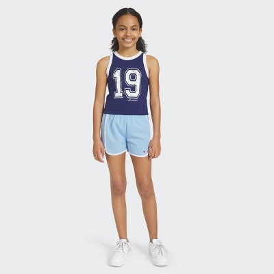 Champion Girls' Track Shorts - Light Blue XL