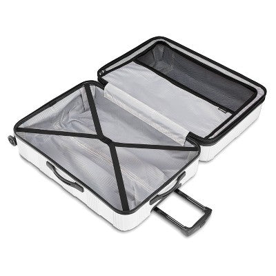 American Tourister NXT Hardside Large Checked Spinner Suitcase - White (LOCAL PICKUP ONLY)