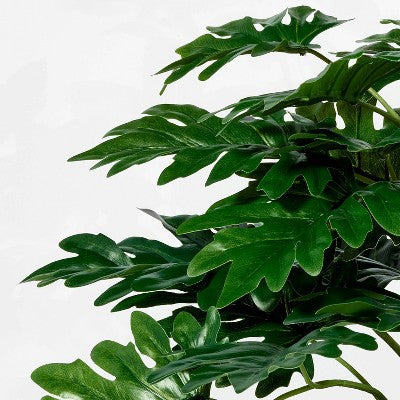 Philodendron Decorative Plant in Basket - Threshold designed with Studio McGee: Indoor Faux Greenery, Wicker Basket