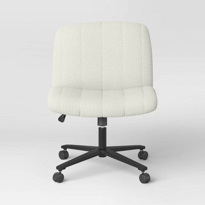 Upholstered Criss Cross Armless Office Chair with Metal Swivel Base - Room Essentials (LOCAL PICKUP ONLY)
