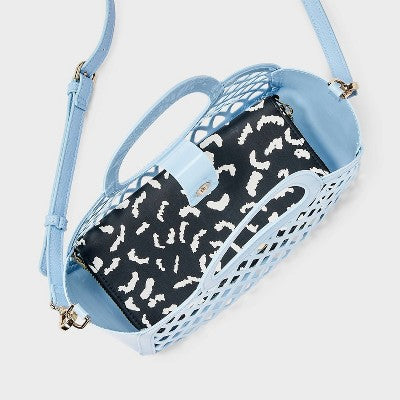 Jelly Mini Cage Tote Crossbody Bag - A New Day Blue