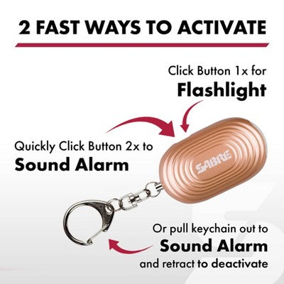 Sabre 2-in-1 Personal Alarm Light Rose Gold