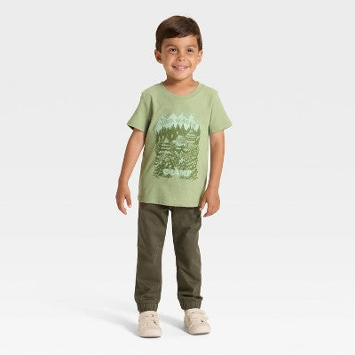 Toddler Boys' Graphic T-Shirt Cat & Jack Light Olive 2T