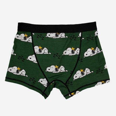 Men's Peanuts Sleeping Snoopy Briefs - Green S