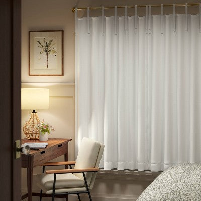 50"x63" Blackout Aruba Tie-Top Curtain Panel Sour Cream - Threshold