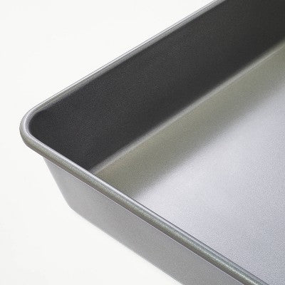 8" Nonstick Aluminized Steel Square Baking Pan Gray - Figmint