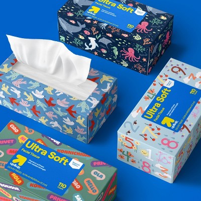 Back-to-School Designs - Ultra Soft Facial Tissue - 4pk/110ct - up&up