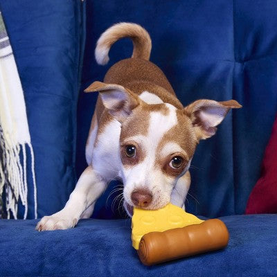BARK Barkbuster Movie Night Tough Crust Pizza Dog Food Shaped Superchewer Toy