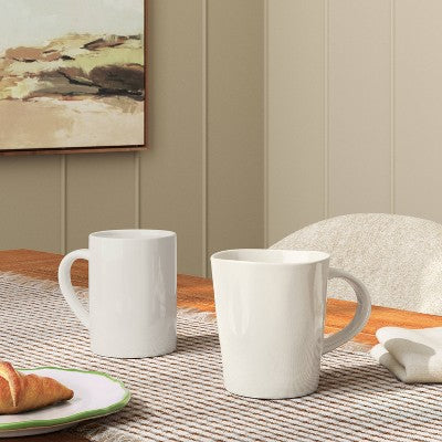 13.53 fl oz Stoneware Aralia Organic Mug Sour Cream - Threshold