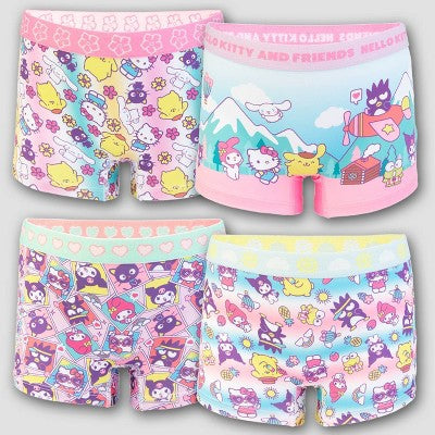 Girls' Hello Kitty & Friends 4pk Underwear - 10: Boxer Briefs, Knit Fabric, Classic Rise