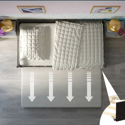 Costway Twin Size Trundle Daybed Wooden Slat Support Mattress Platform Espresso (LOCAL PICKUP ONLY)