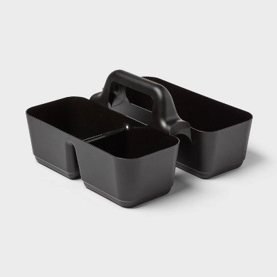 Small Plastic Dorm Shower Caddy Black - Room Essentials